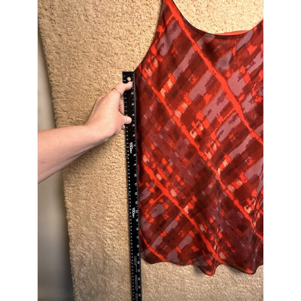 CABI Tank Top Shell Sz M Red Printed Layering‎ Adjustable Career Business Casual - Picture 15 of 16